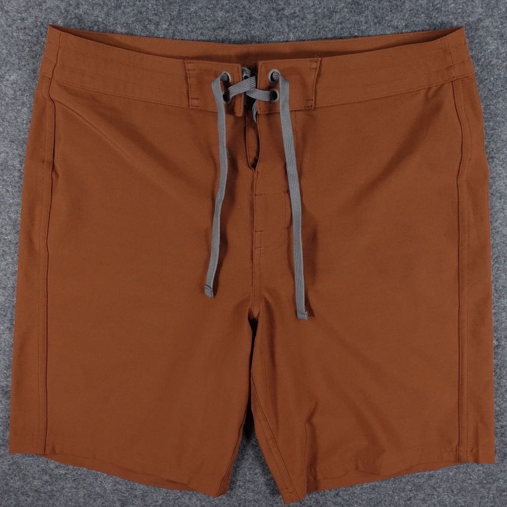 prAna Board Shorts Mens 28 Quick Dry Surf Swim Rust Brown